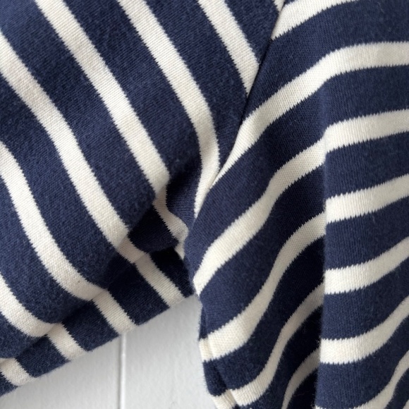 L.L. Bean blue and white stripe open cardigan 100% Supima cotton size M - Picture 4 of 12